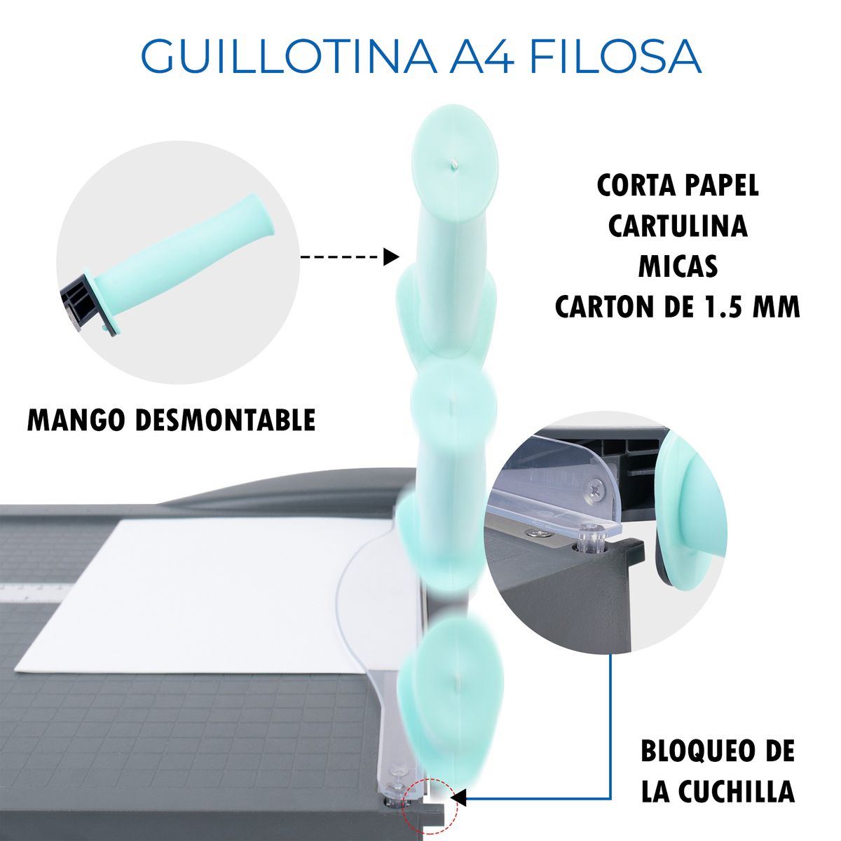 GENERICO - Guillotina de Papel A4 Filosa (Corta 15 Hojas)