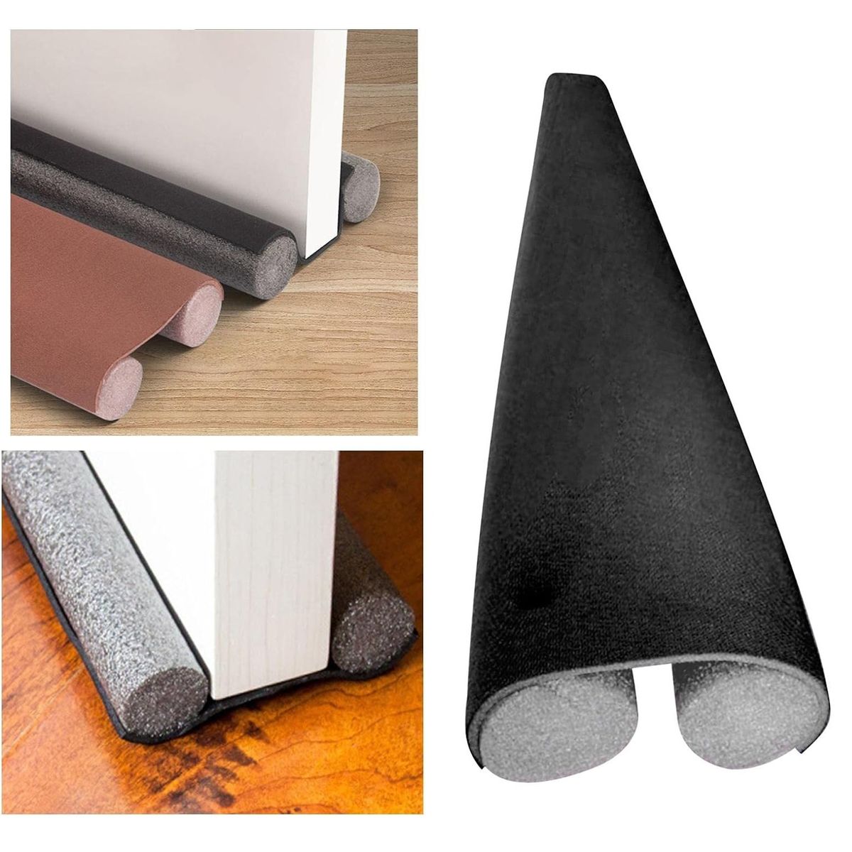 GENERICO - Pack x 4 Burletes Flexible de Espuma 95cm Protección de Puertas -Negro