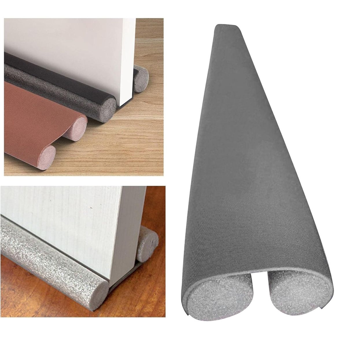 GENERICO - Pack x 4 Burletes Flexible de Espuma 95cm Protección de Puertas -Gris