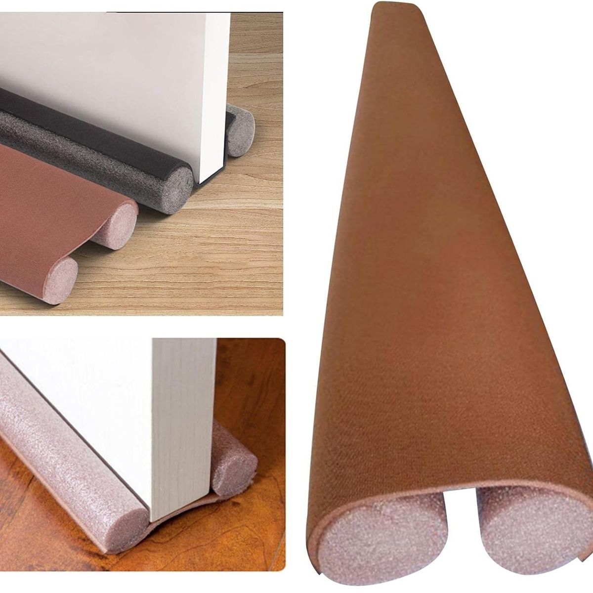 GENERICO - Pack x 4 Burletes Flexible de Espuma 95cm Protección Puertas -Marron