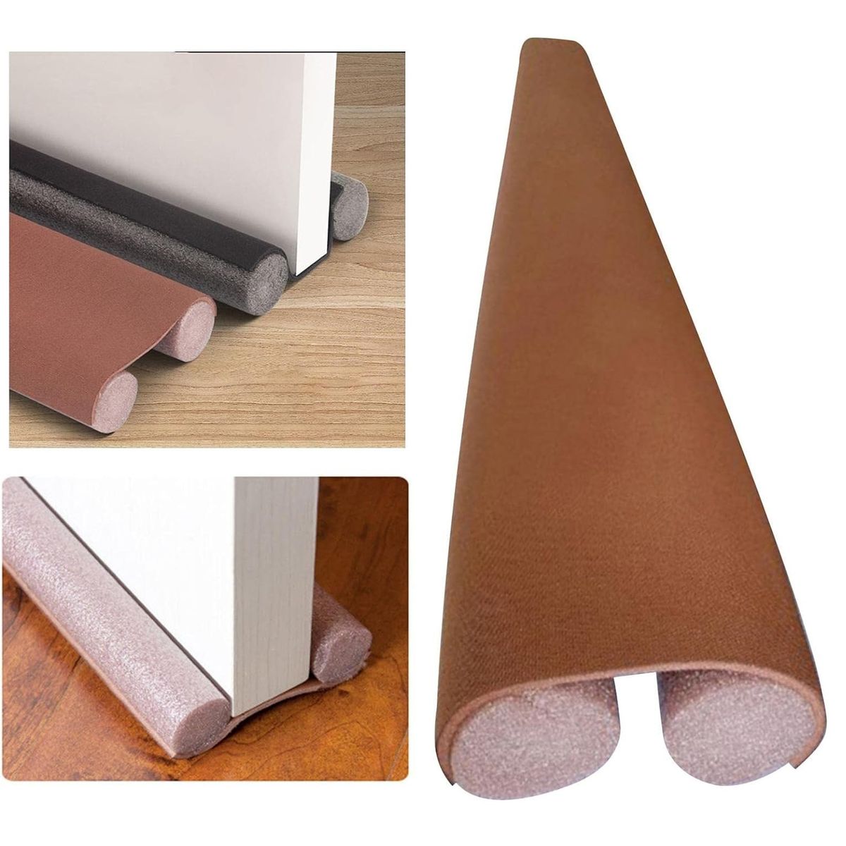 GENERICO - Pack x 4 Burletes Flexible de Espuma 95cm Protección Puertas -Marron