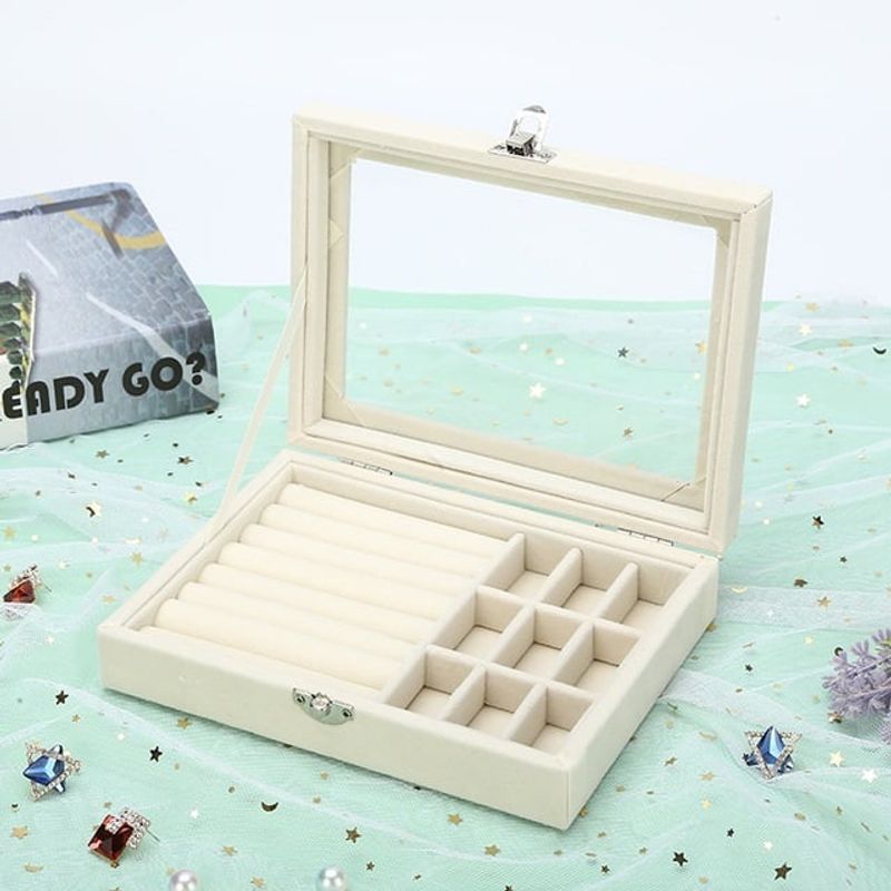 GENERICO - Joyero con Tapa de Cristal Caja de Almacenamiento para Joyas