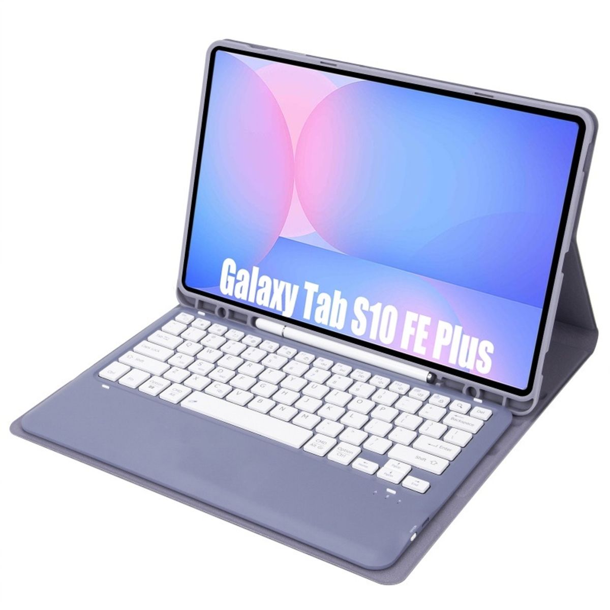 RENVMEXY - Teclado Bluetooth A820B morado para Samsung Galaxy Tab S10 FE Plus