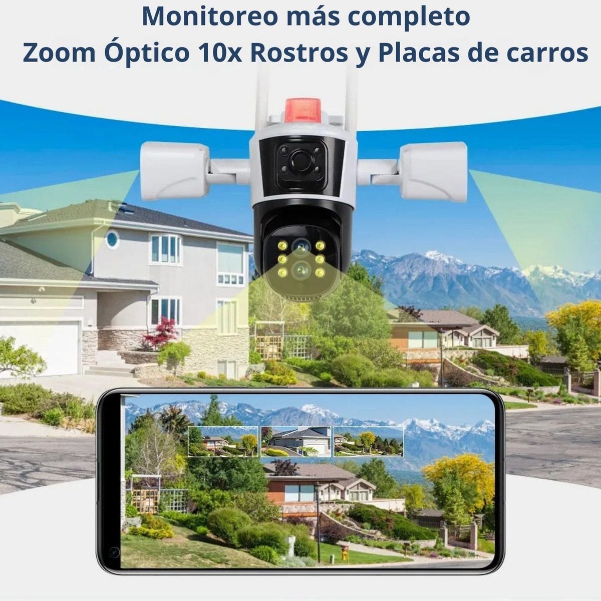 OEM - Camara Ip Wifi PTZ Triple Lente Regulable 360 con Zoom Óptico 10x