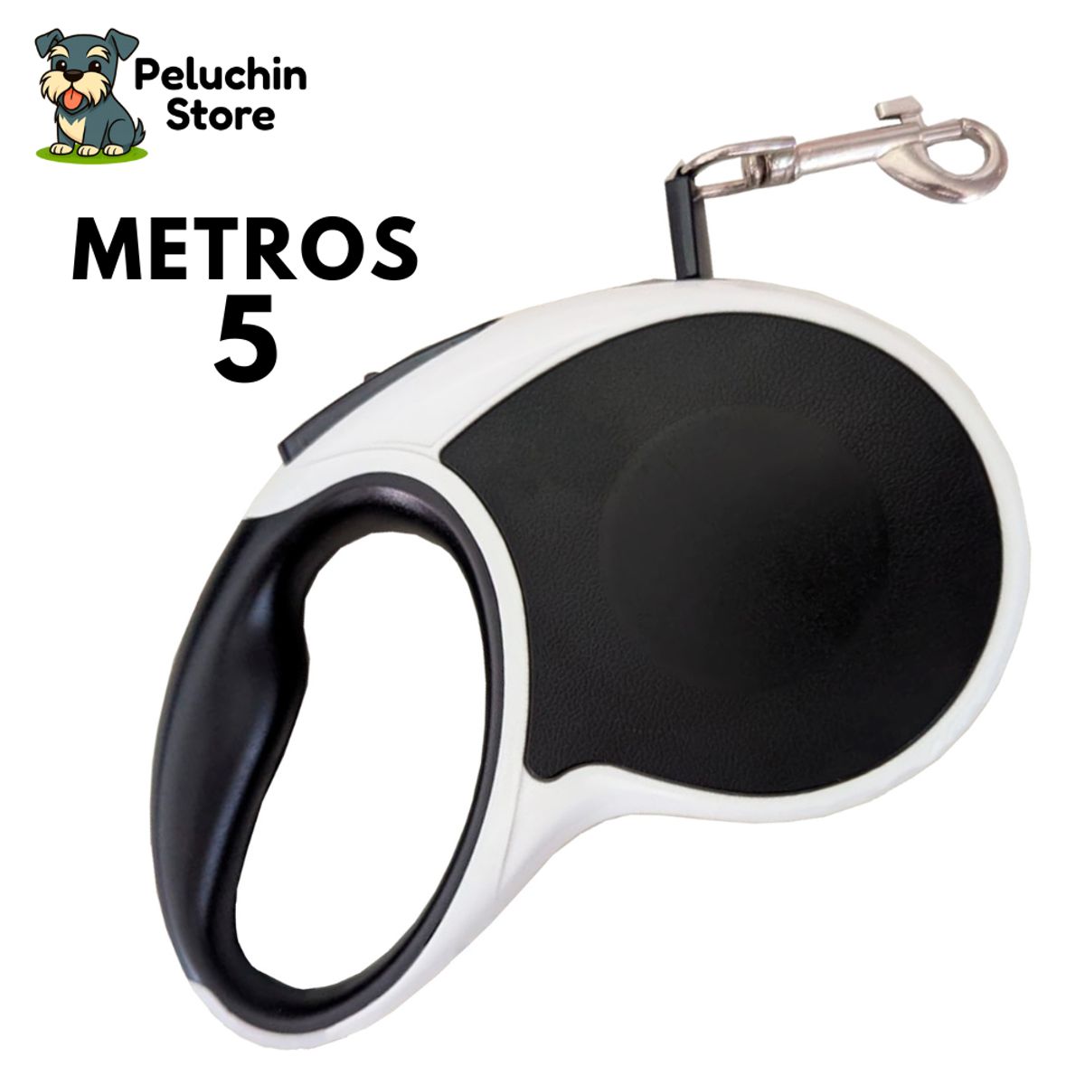 HAMACAS LIZARASO - Soga Retráctil para Mascotas Color Negro - Peluchin Store