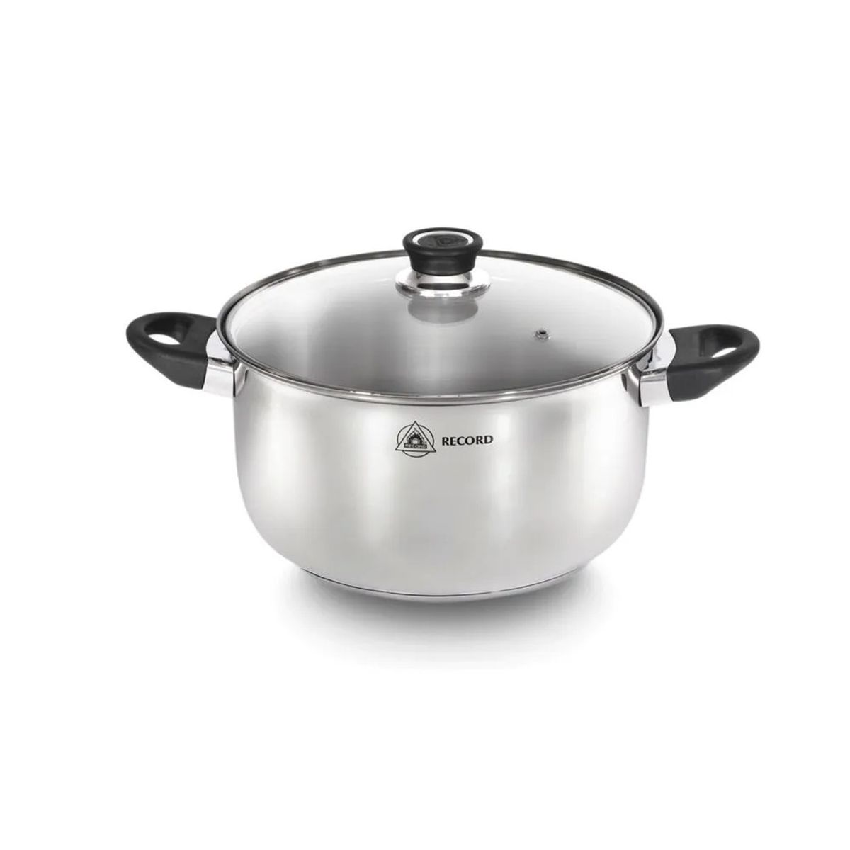 RECORD - OLLA RECORD DE ACERO INOXIDABLE DE LUXE FONDO DIFUSOR N22 TAPA VIDRIO