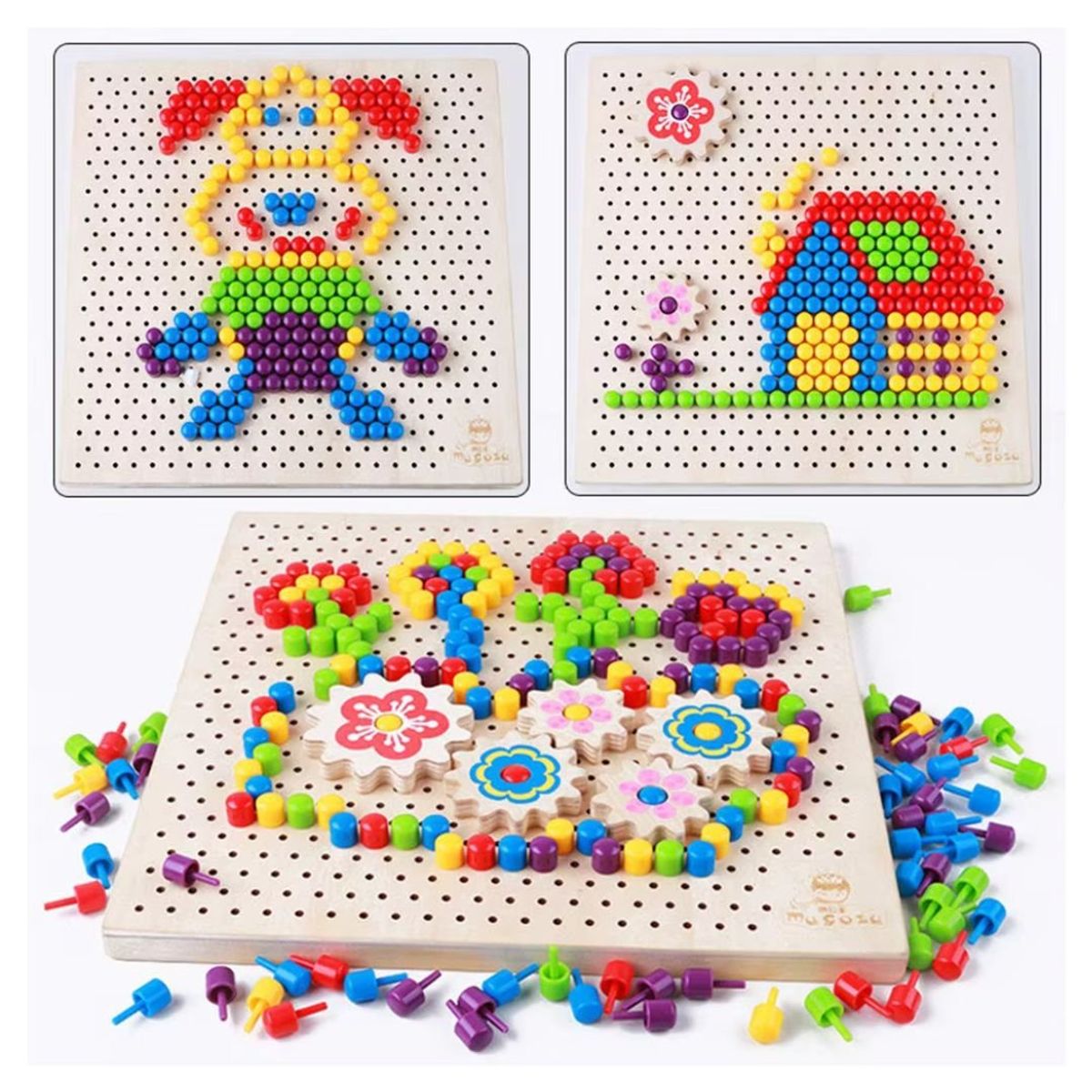 GENERICO - Tablero Didáctico con Pines y Engranajes