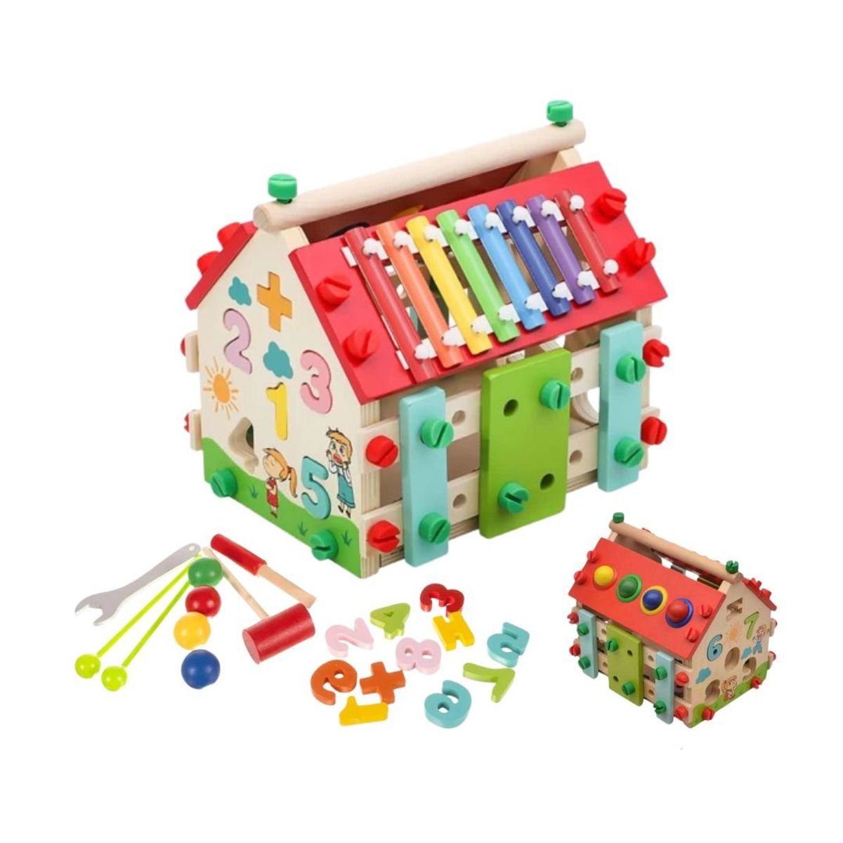 GENERICO - Juego Didáctico Casa Armable con Xilófono de Colores