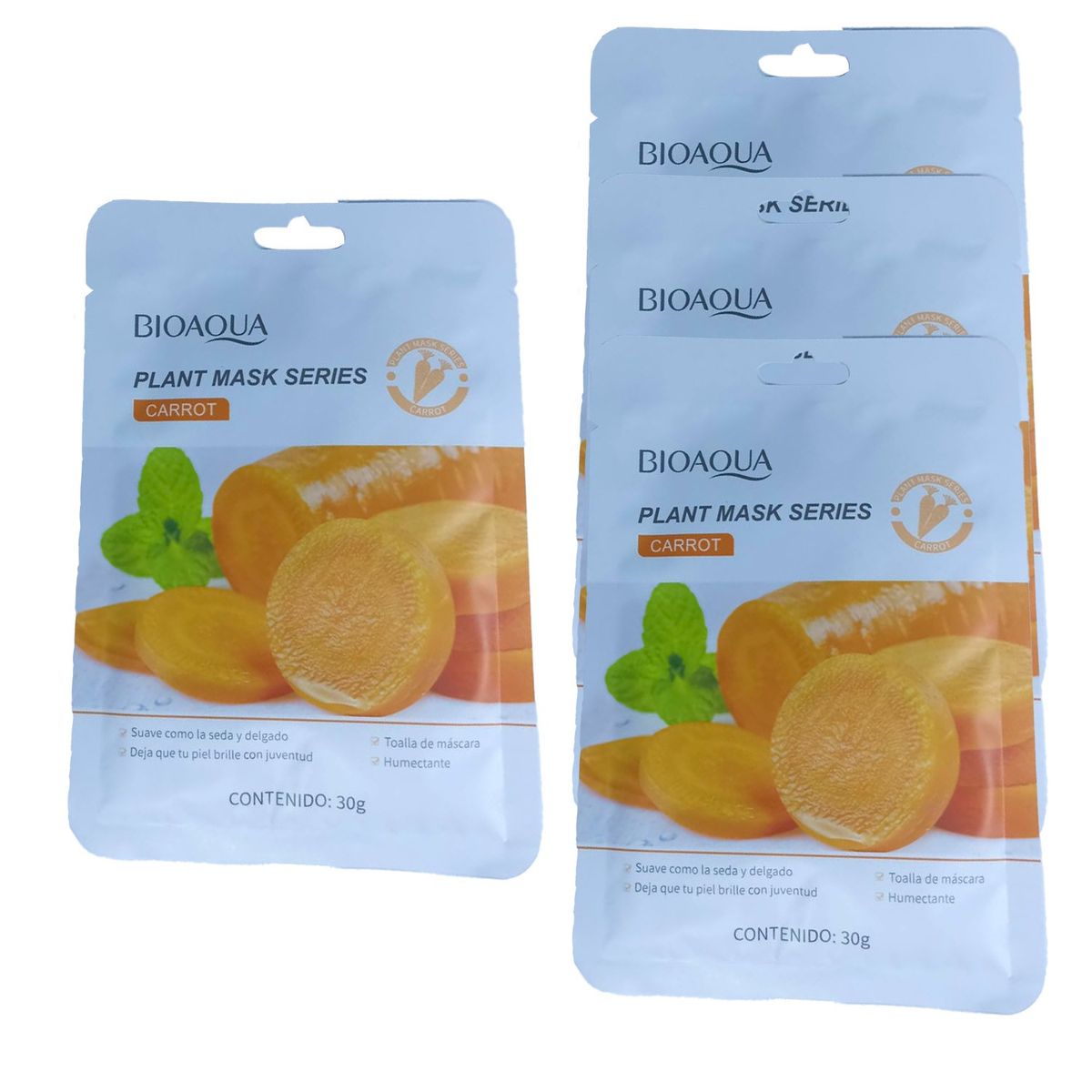 BIOAQUA - Mascarilla Facial Zanahoria Bioaqua 10 UND
