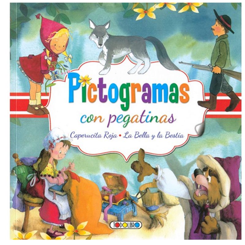 GENERICO - Libro Infantil PICTOGRAMAS CAPERUCITA ROJ LA BELLA Y LA BESTIA