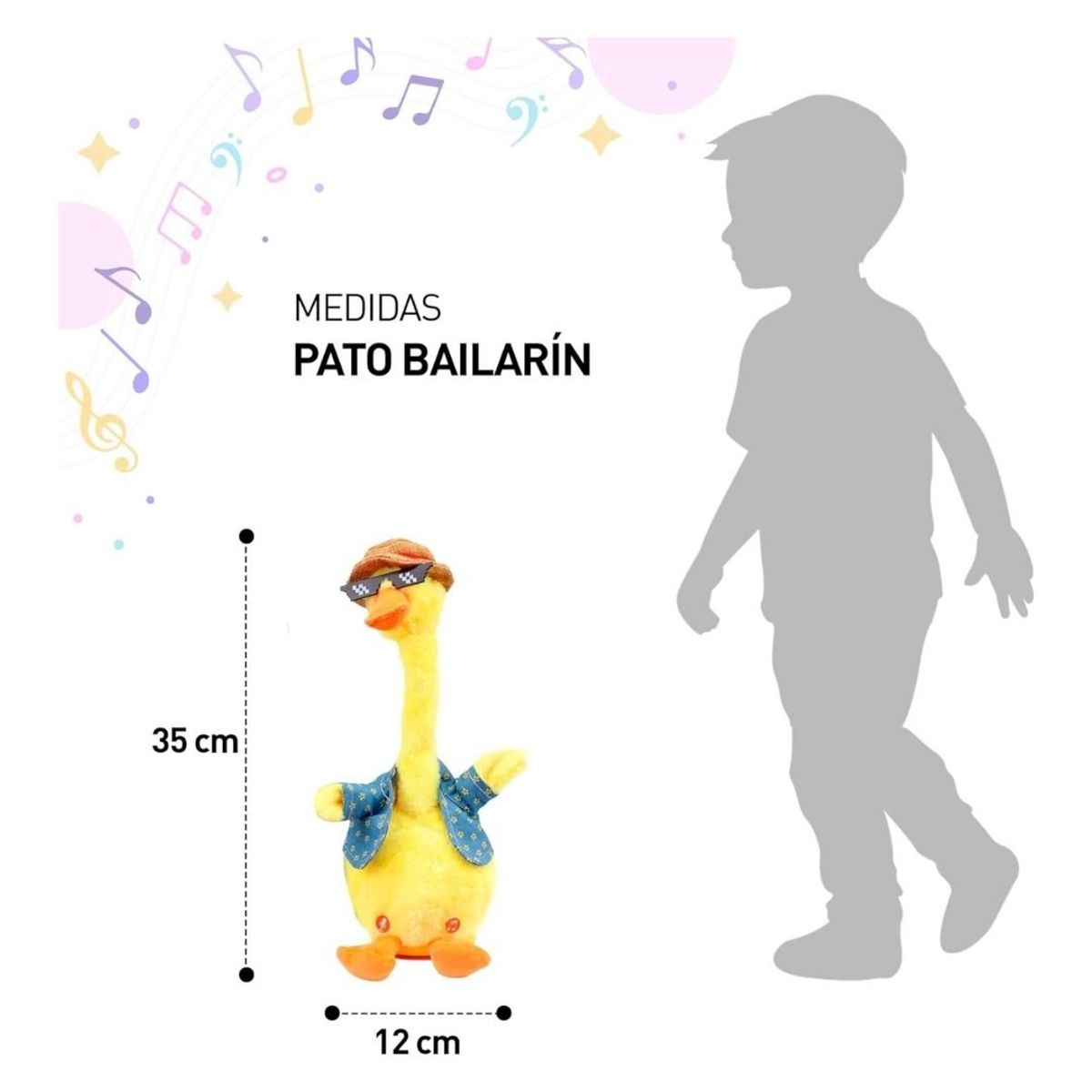 GENERICO - Juguete de Peluche Pato Bailarín Musical