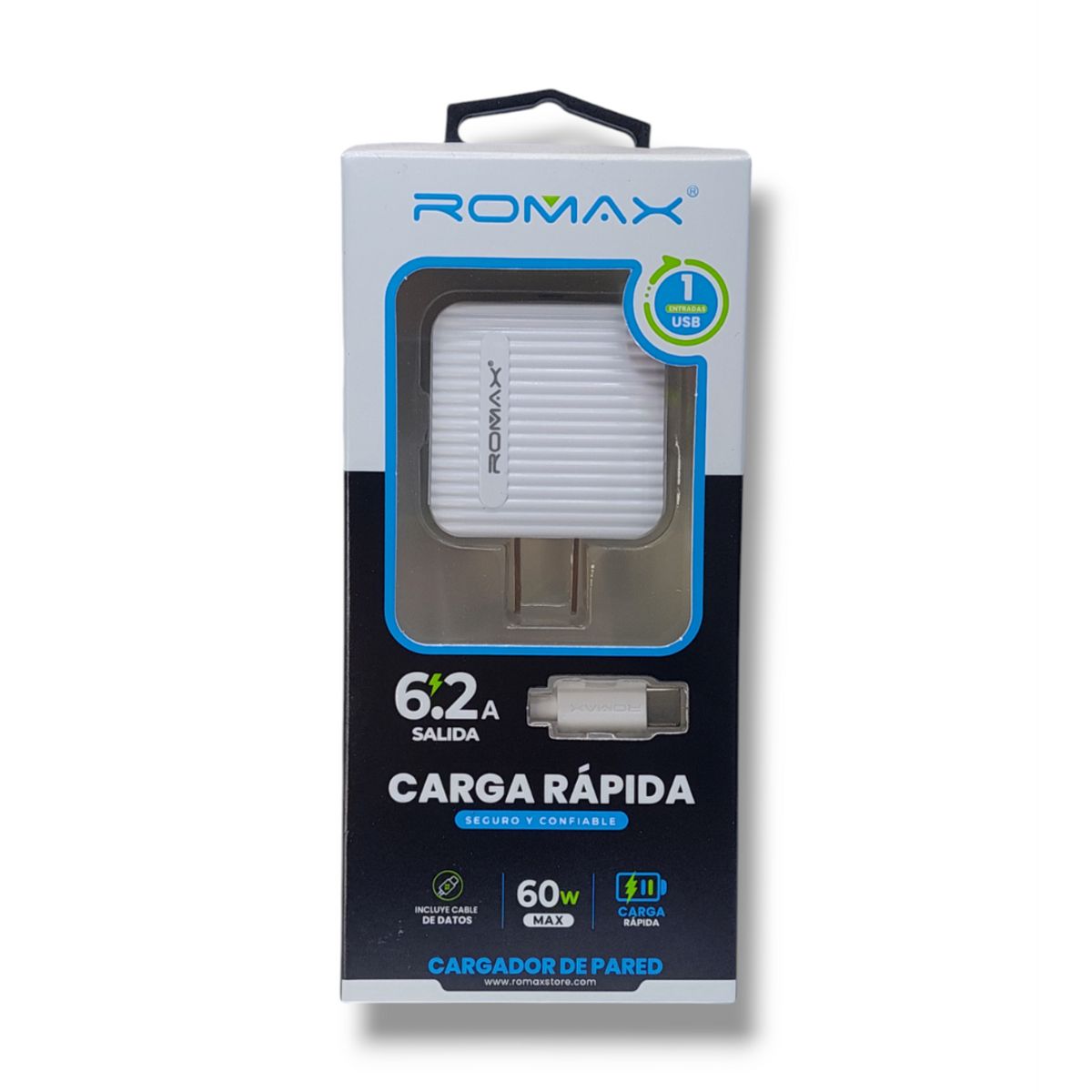 ROMAX - CARGADOR DE CELULAR ROMAX TYPE C 66W BLANCO