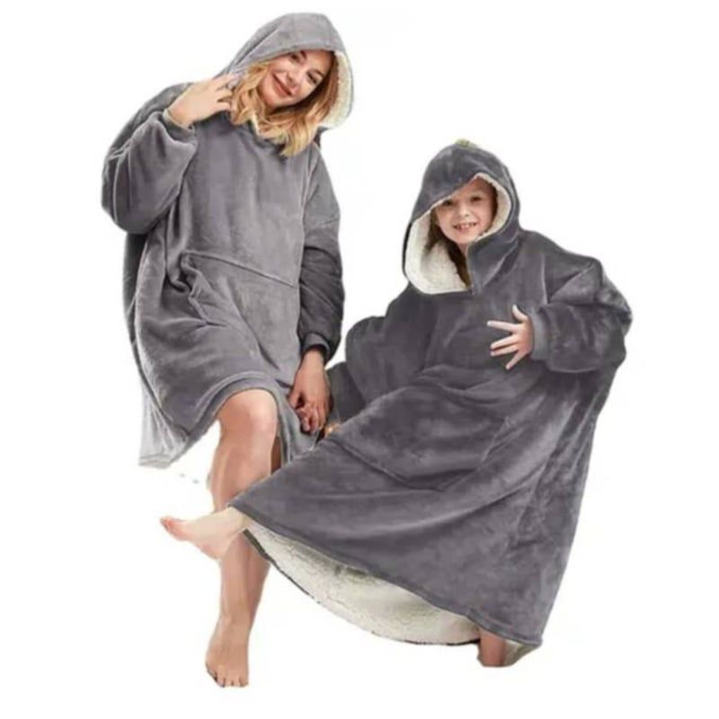 OEM - POLERÓN CALENTADOR IMPORTADO HUGGLE HODDIE - OVERSIZE  GRIS