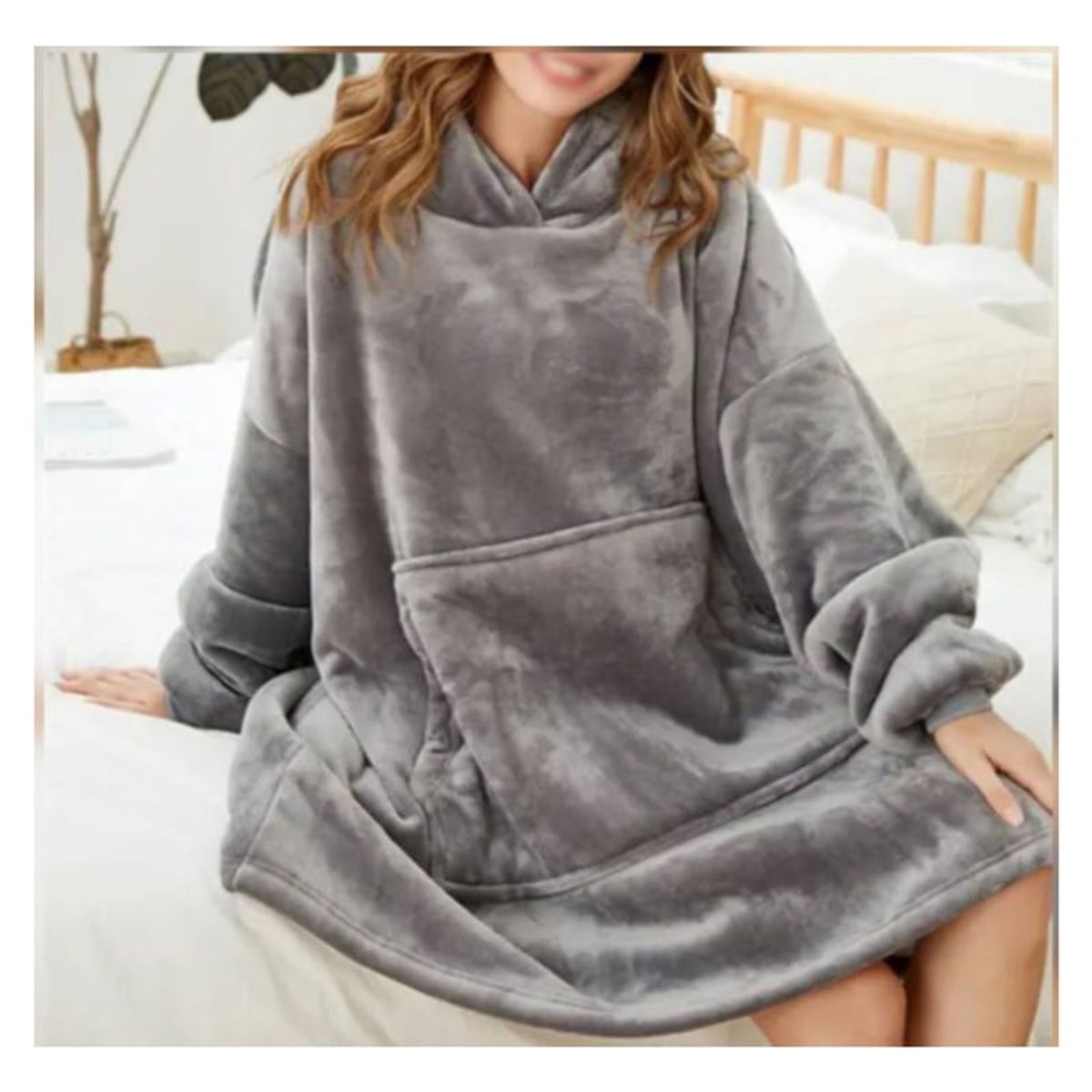 OEM - POLERÓN CALENTADOR IMPORTADO HUGGLE HODDIE - OVERSIZE  GRIS