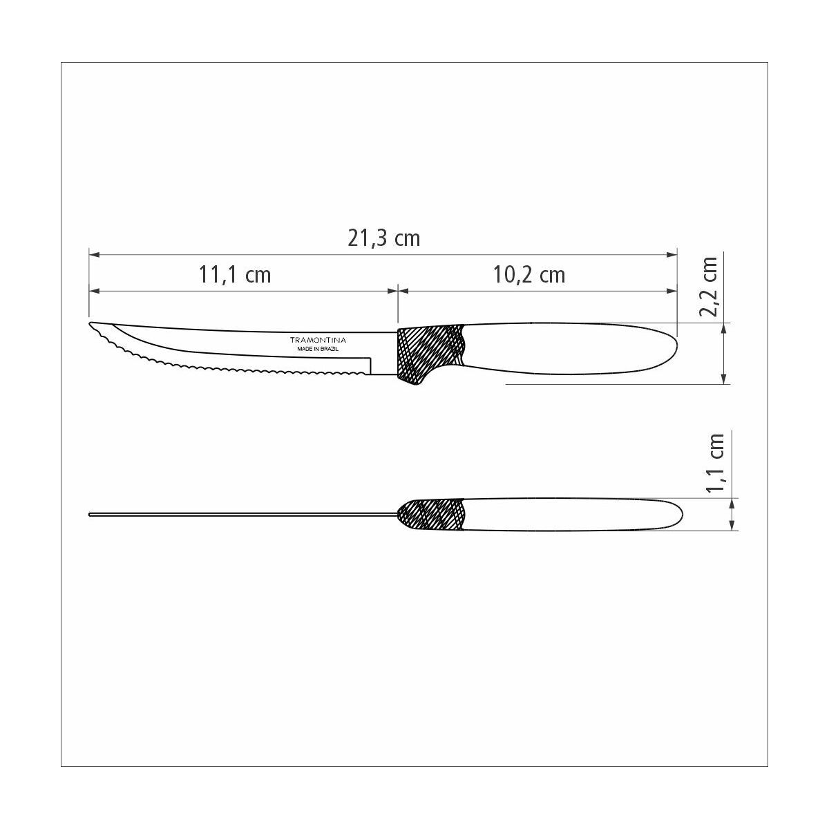 TRAMONTINA - Juego de Cuchillos para Asado Tramontina12 piezas Ipanema Blanco