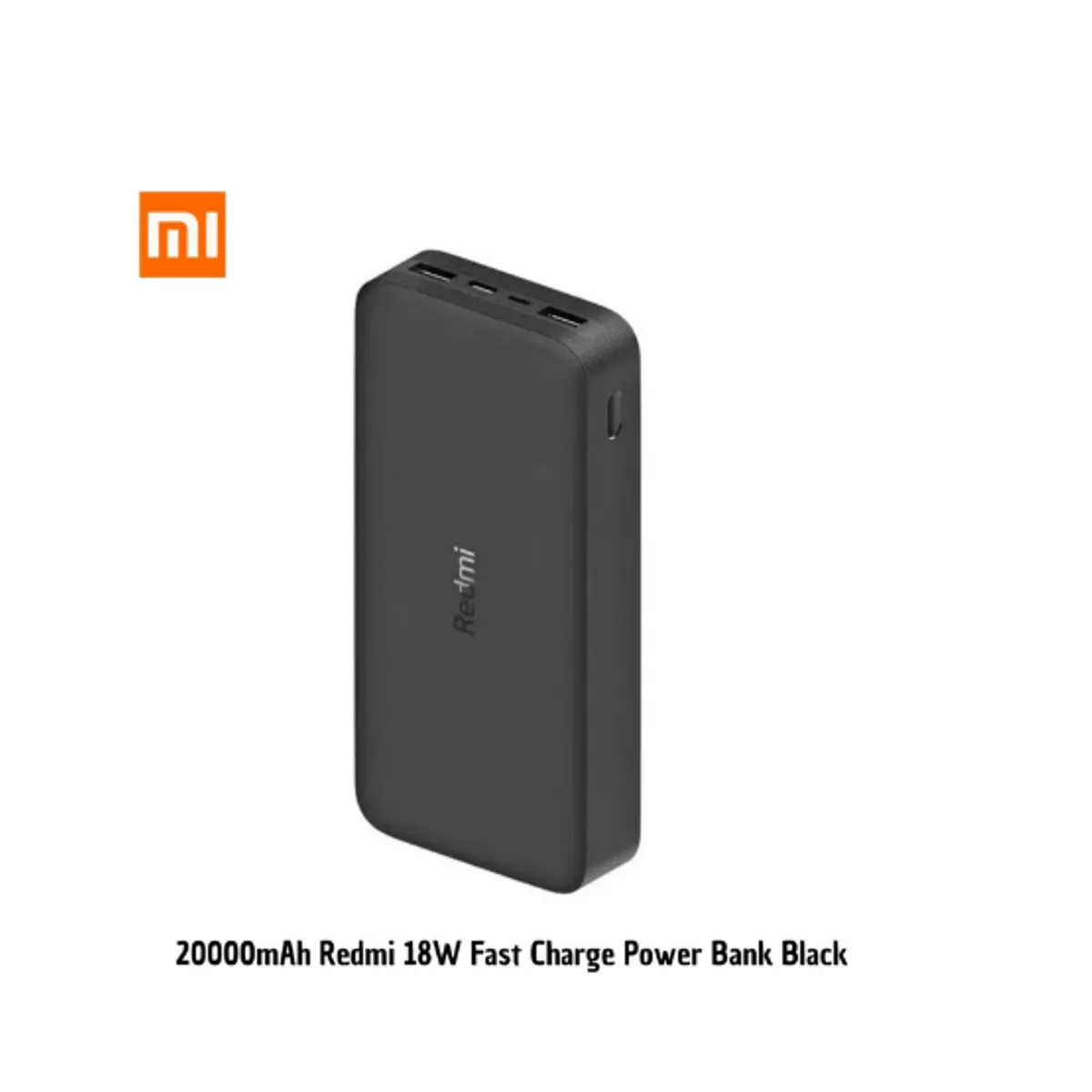 XIAOMI - Batería Portátil 20000mAh Redmi 18W Fast Charge Power Bank Black