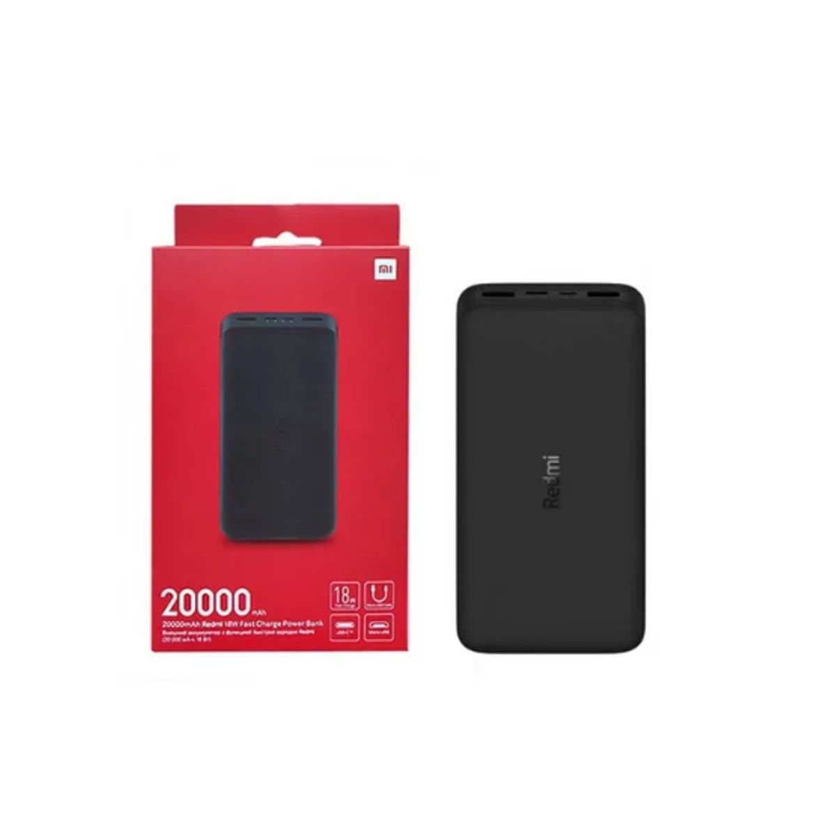 XIAOMI - Batería Portátil 20000mAh Redmi 18W Fast Charge Power Bank Black