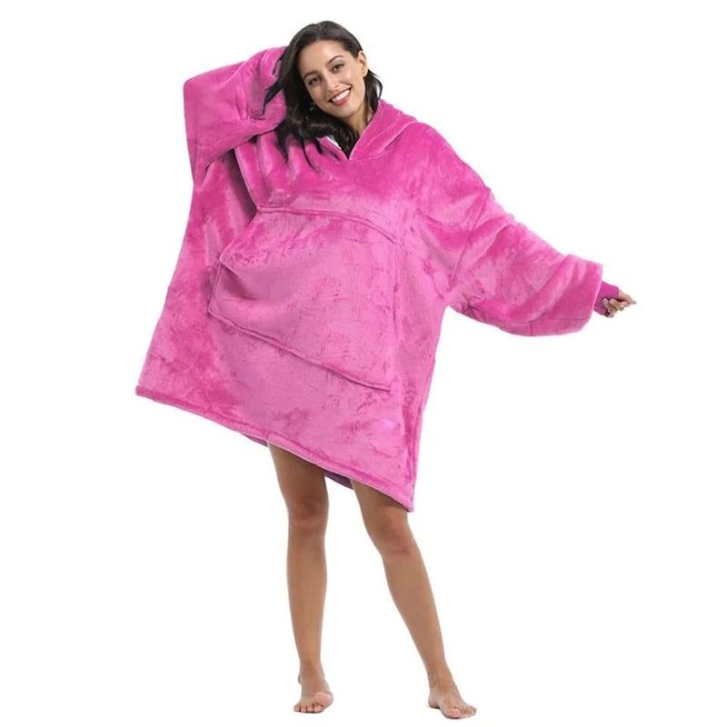 OEM - POLERÓN CALENTADOR IMPORTADO HUGGLE HODDIE - OVERSIZE  FUCSIA