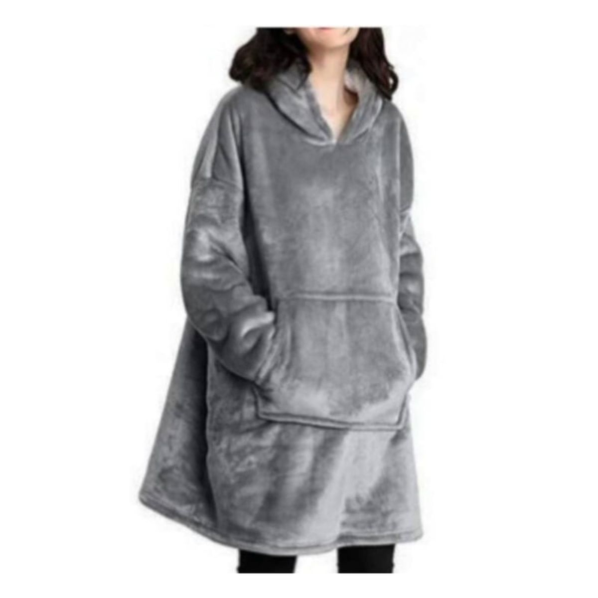 OEM - POLERÓN CALENTADOR IMPORTADO HUGGLE HODDIE - OVERSIZE  GRIS