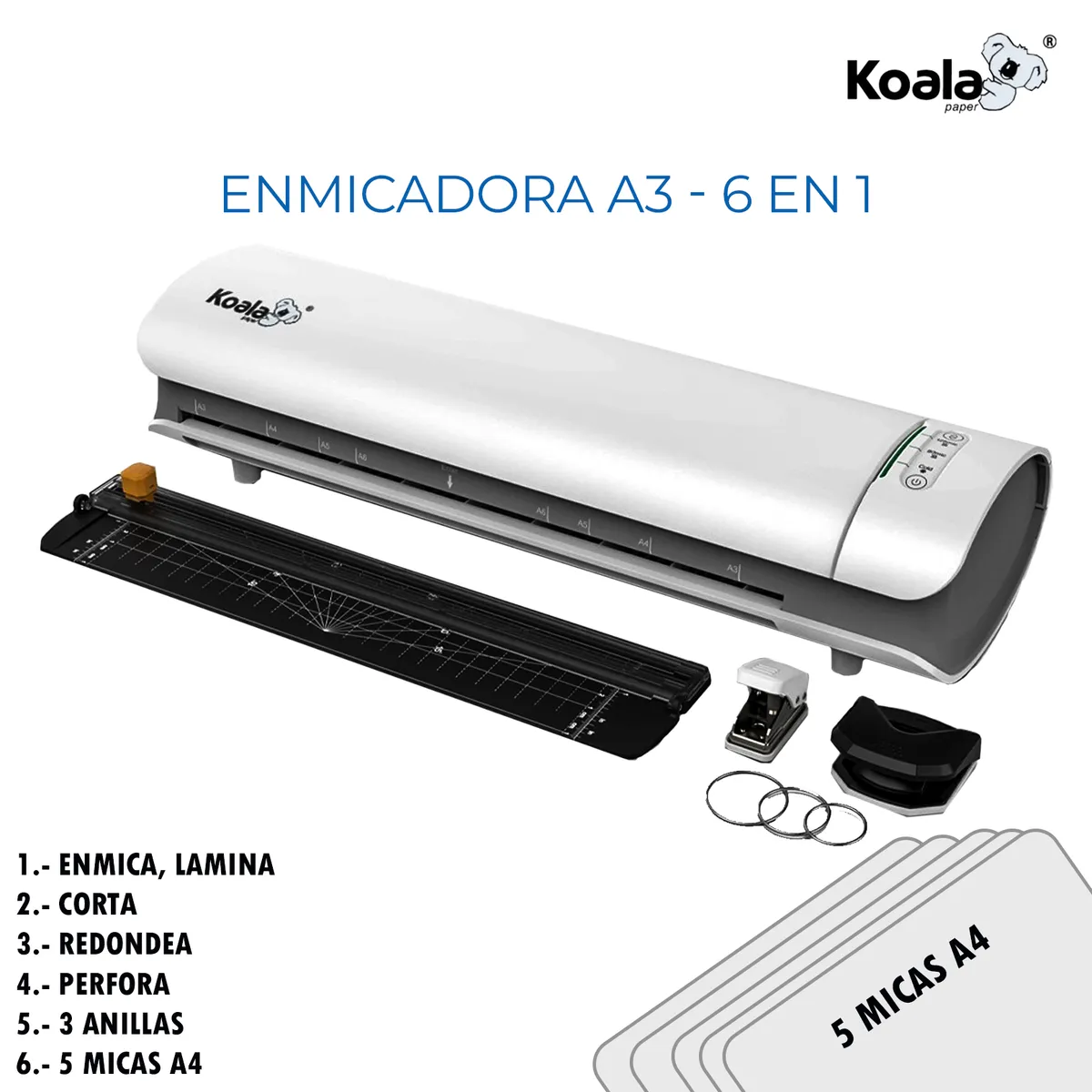 KOALA - Enmicadora Laminadora A3 Modelo 6 en 1