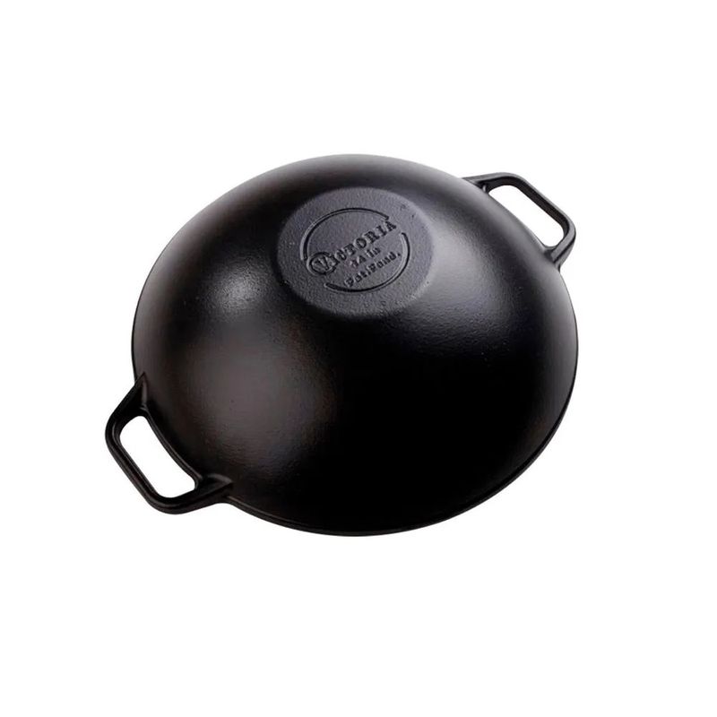 VICTORIA - SARTÉN WOK VICTORIA DE HIERRO FUNDIDO ESMALTADO DE 35.5 CM