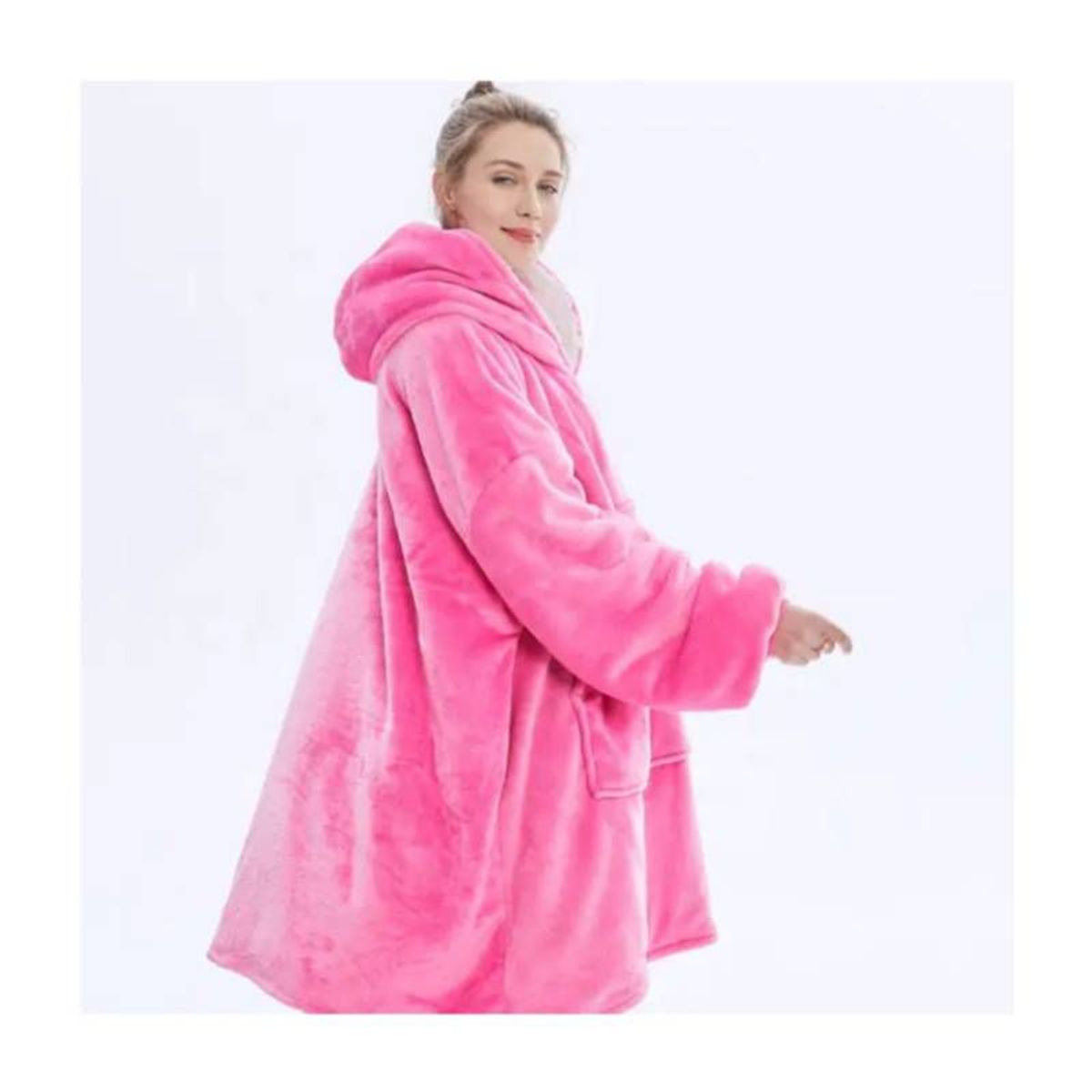 OEM - POLERÓN CALENTADOR IMPORTADO HUGGLE HODDIE - OVERSIZE  FUCSIA