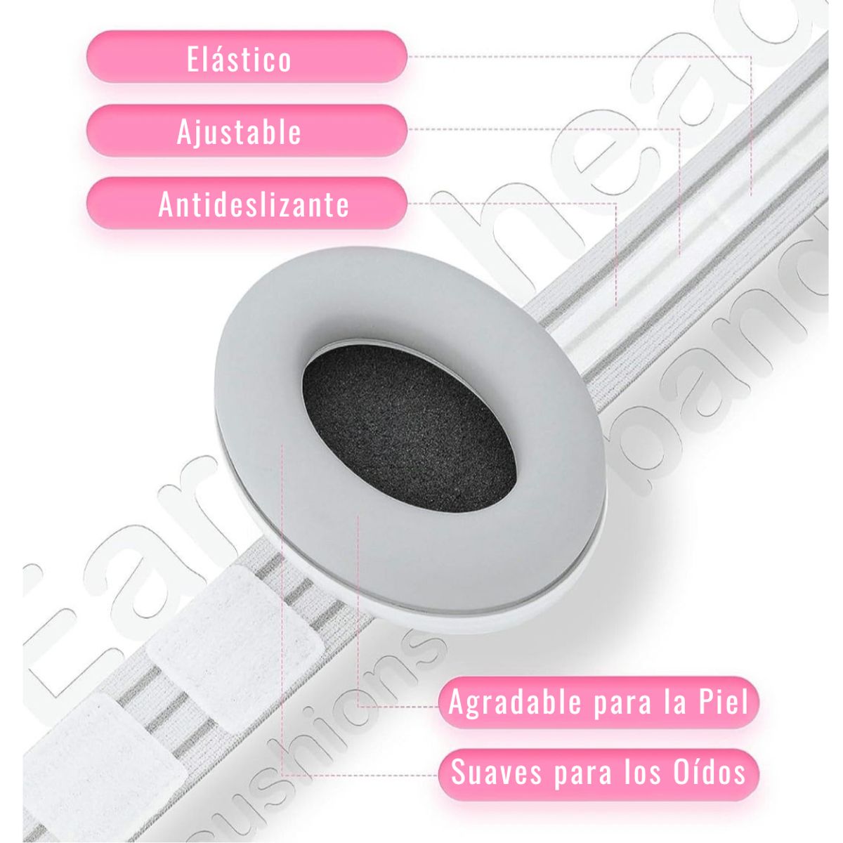 GENERICO - Audifonos Antiruido Orejeras Bebés 1-18 Meses Blanco + 2 Vinchas Gris Rosa HCNZ