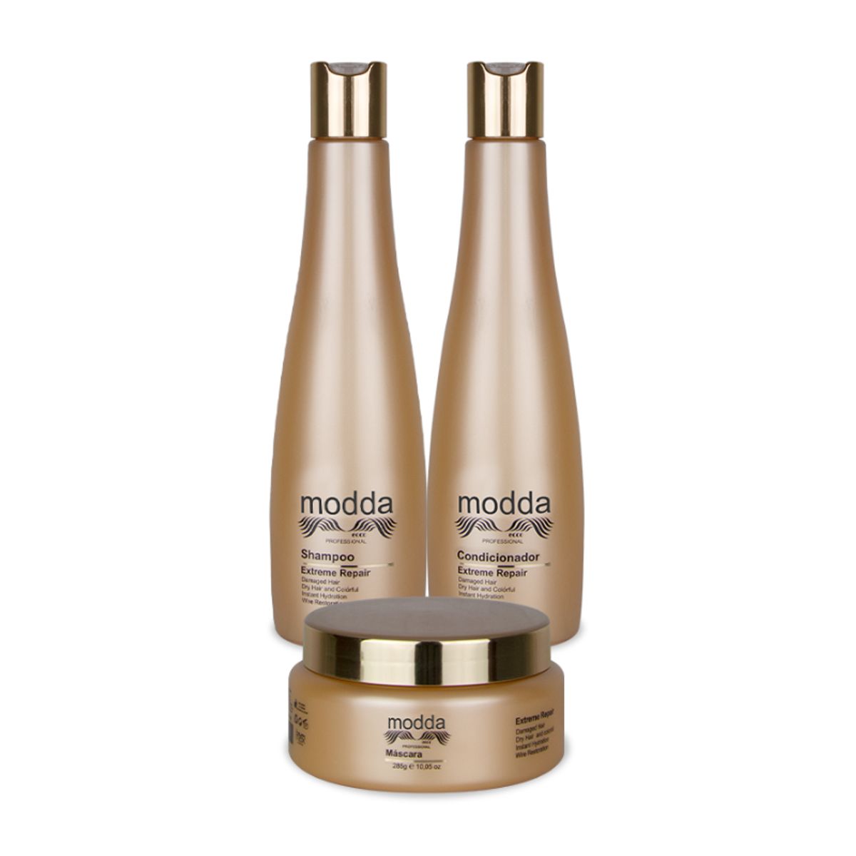 GENERICO - MODDA - Pack Extreme Repair 300ml + Acondicionador 300ml  + Mask 250ml