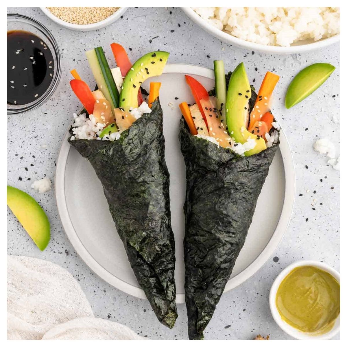 GENERICO - Set Temaki Basico 3u Alga Nori Arroz Glutinoso Vinagre