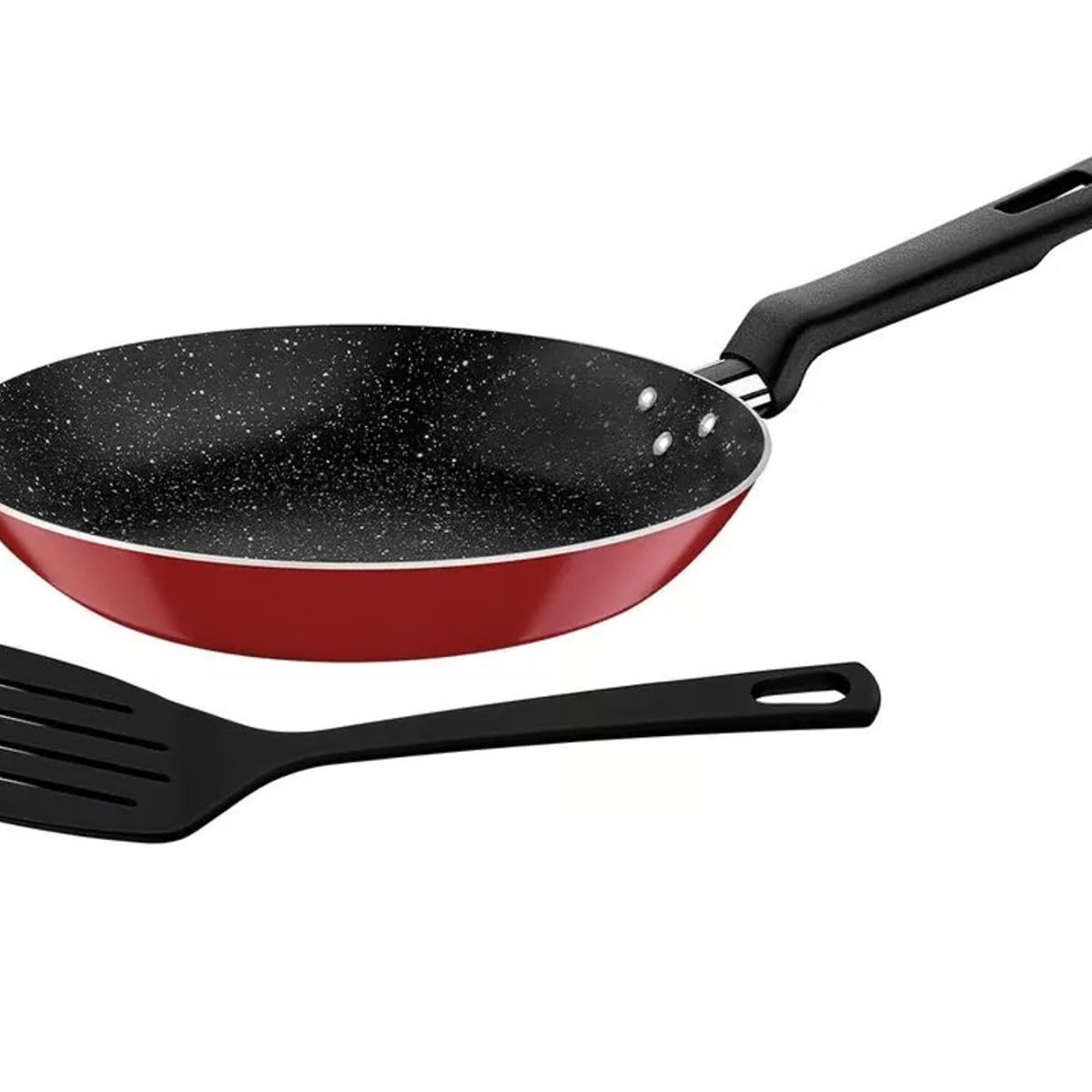 TRAMONTINA - Sarten Tramontina de Aluminio de 22 Cm con Espatula Rojo
