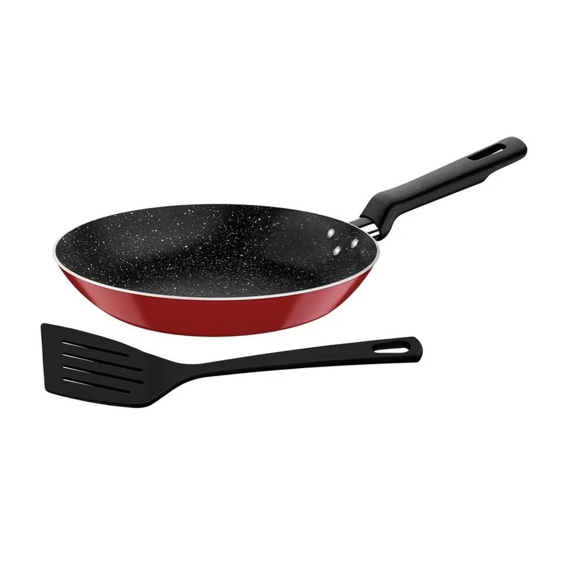TRAMONTINA - Sarten Tramontina de Aluminio de 22 Cm con Espatula Rojo