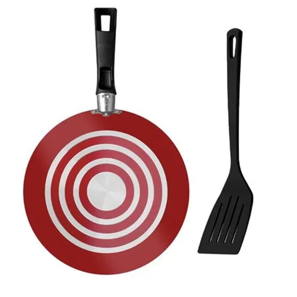 TRAMONTINA - Sarten Tramontina de Aluminio de 22 Cm con Espatula Rojo