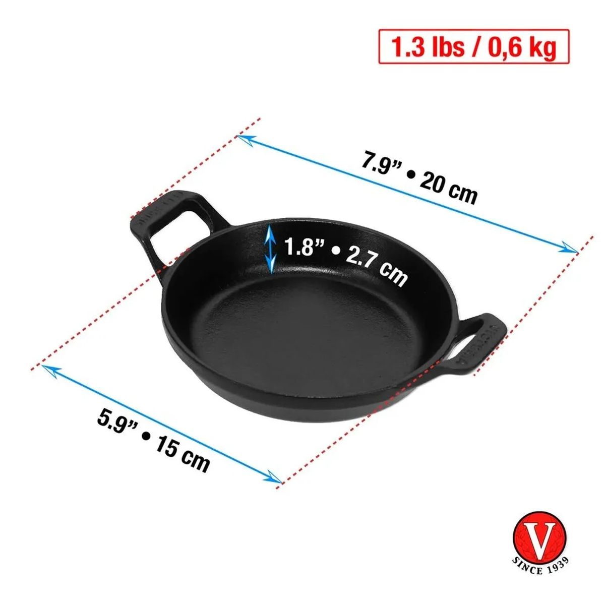 VICTORIA - OLLA MINI CAZUELA VICTORIA DE HIERRO FUNDIDO 14 CM