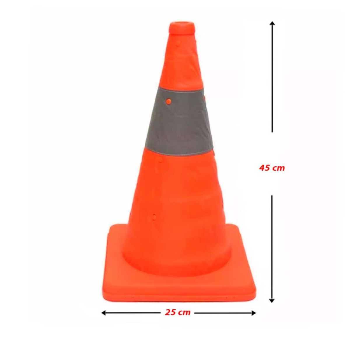 GENERICO - Cono de Seguridad Vial Rebatible Retráctil Reflectivo 45cm