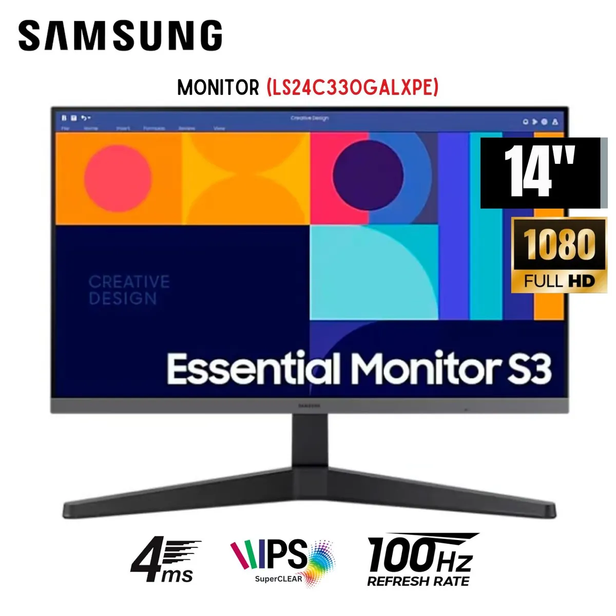 SAMSUNG - Monitor Samsung LS24C330GALXPE 24"  Full HD LED 100Hz 4Ms