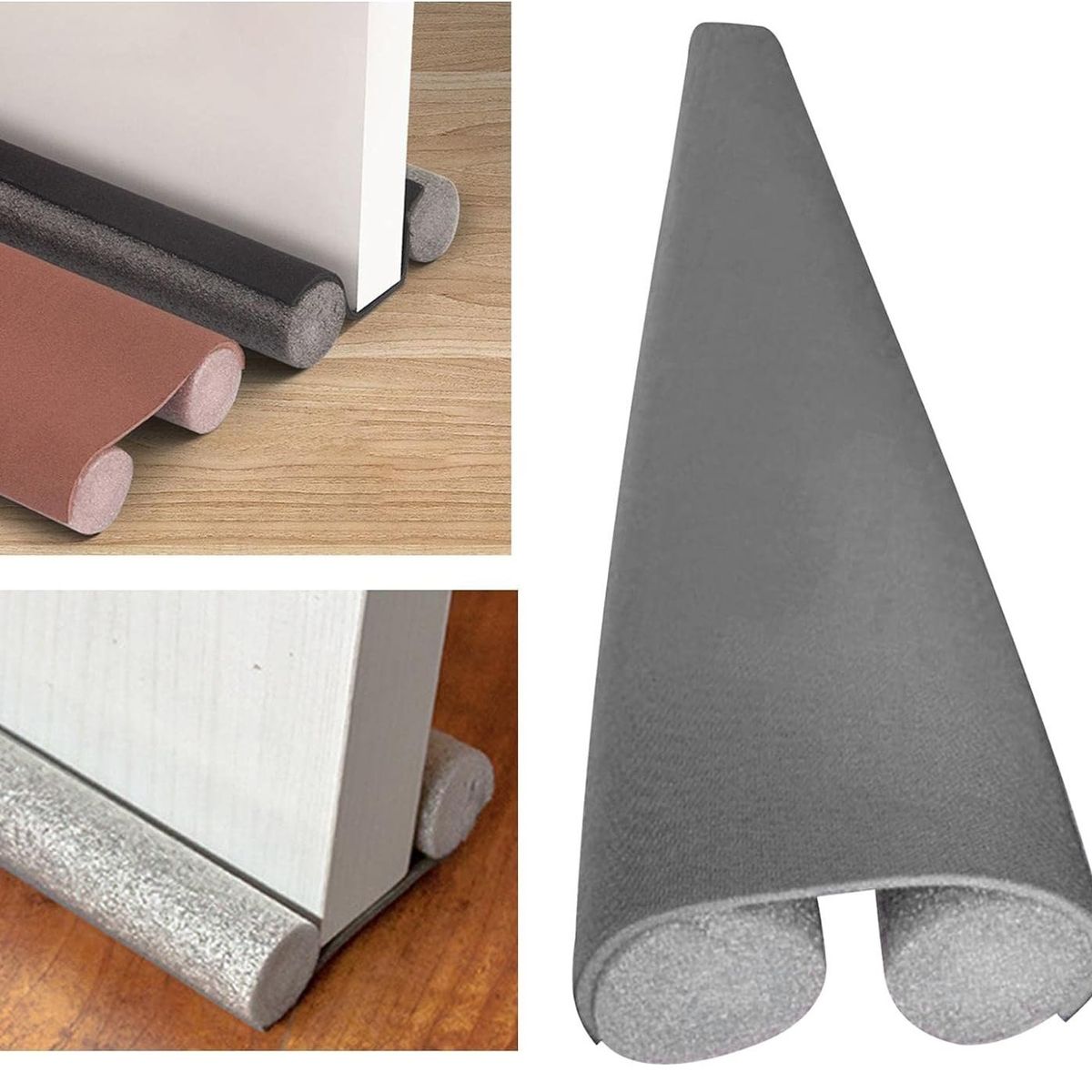 GENERICO - Pack x 04 Burletes Flexible de Espuma 95cm Sellado de Puertas Gris