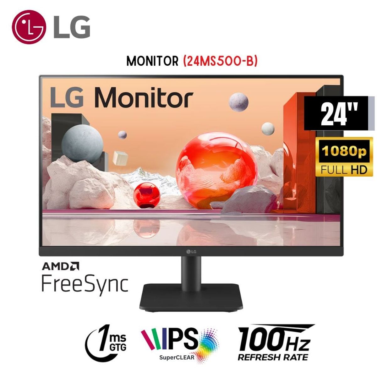 LG - Monitor LG 24MS500-B 238 Full HD IPS, 100Hz, 1ms