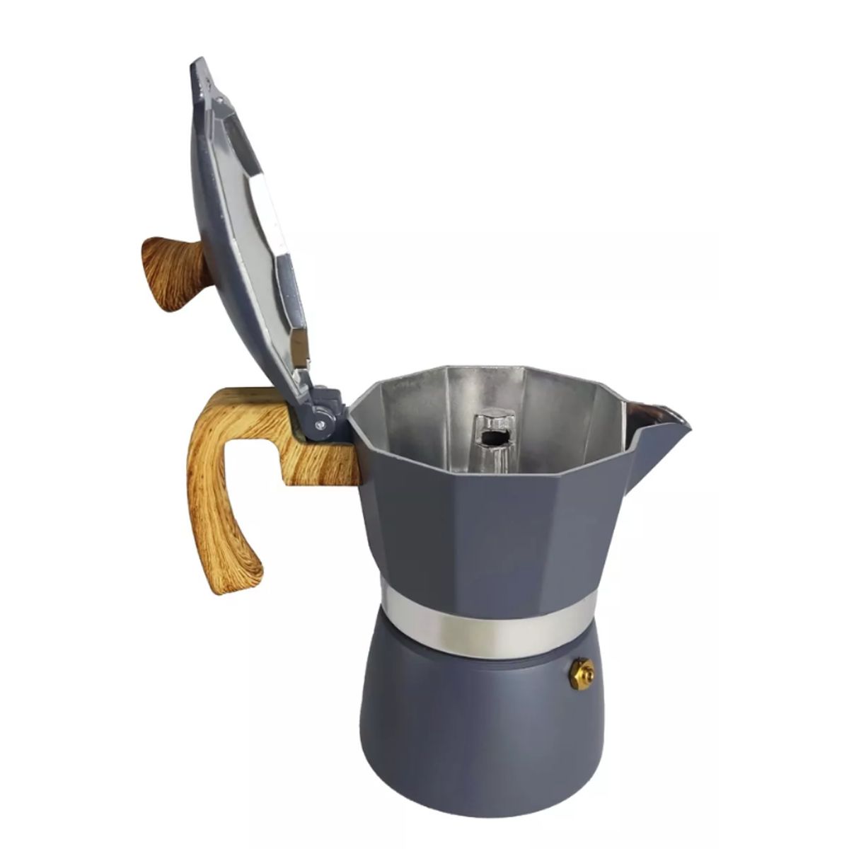 GENERICO - Cafetera moka italiana vintage gris 3tz