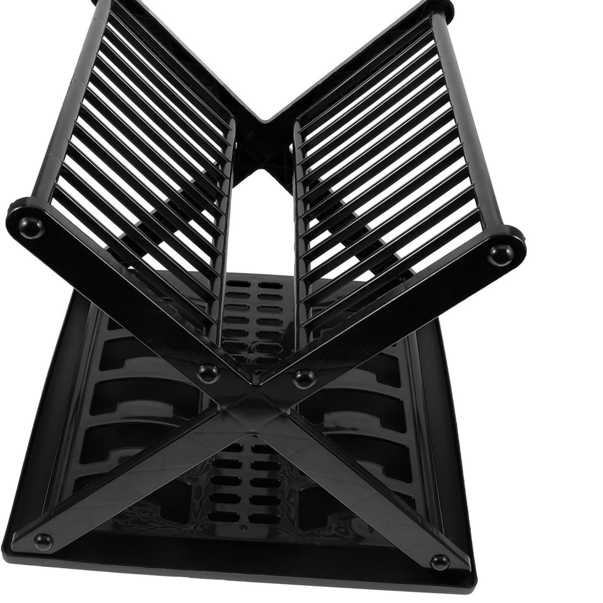 GENERICO - Escurridor De Platos Con Diseño En X Color NEGRO