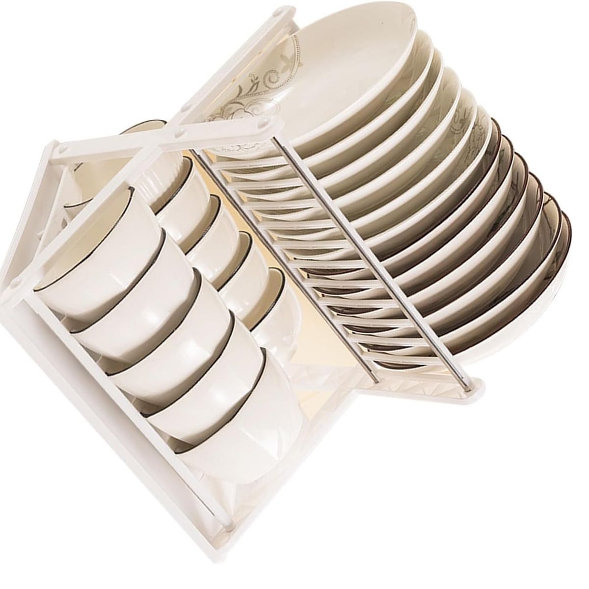 GENERICO - Escurridor De Platos Con Diseño En X Color BLANCO