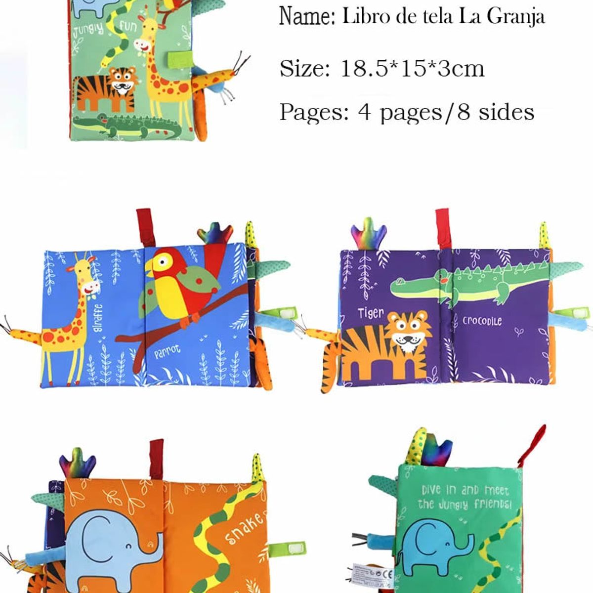 GENERICO - 3 Libros Sensorial deTela Estimulación Visual