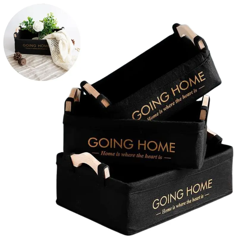 ELMEJORPRECIO - Set de 3 Cesta Organizadoras Multiusos con Asa