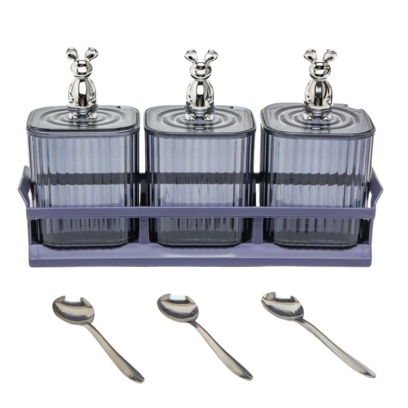 ELMEJORPRECIO - Set De 3 Condimenteros Mouse Morado