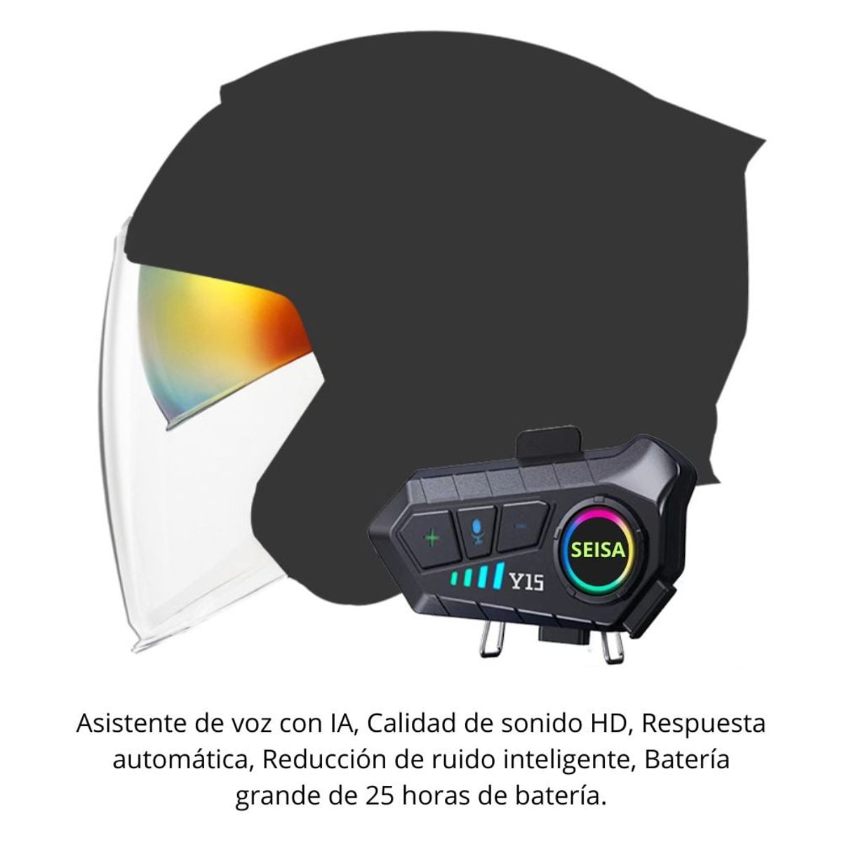 SEISA - Audífonos Inalámbricos para Casco Bluetooth 5.3 IPX6 SEISA MT-Y10