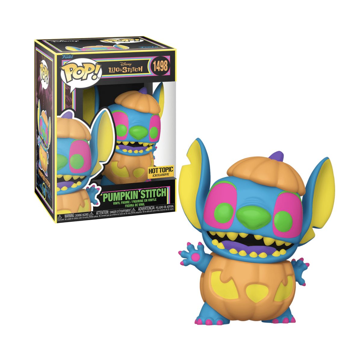 FUNKO - Pumpkin Stitch Blacklight Funko Pop 1498 Lilo y Stitch Exclusivo