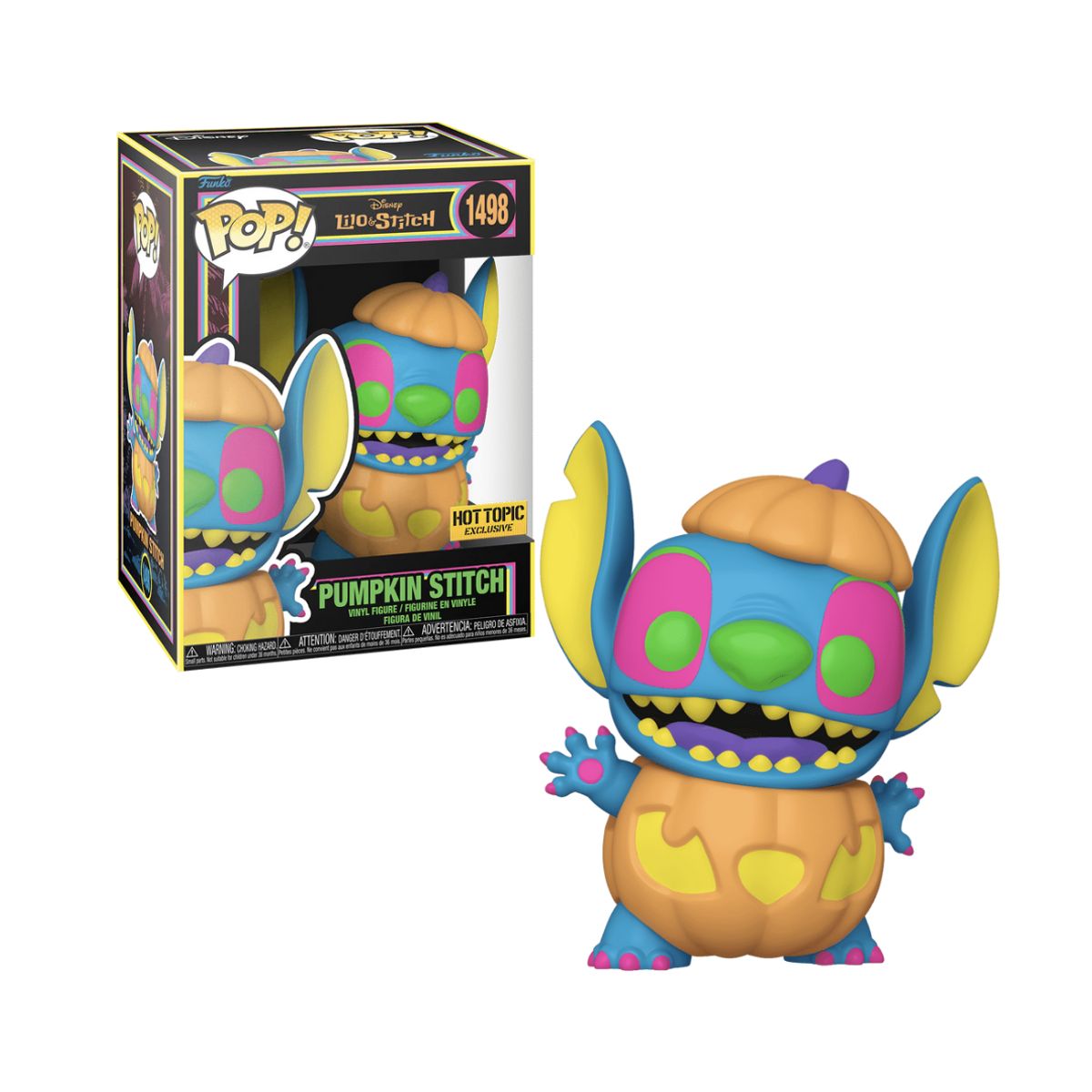 FUNKO - Pumpkin Stitch Blacklight Funko Pop 1498 Lilo y Stitch Exclusivo