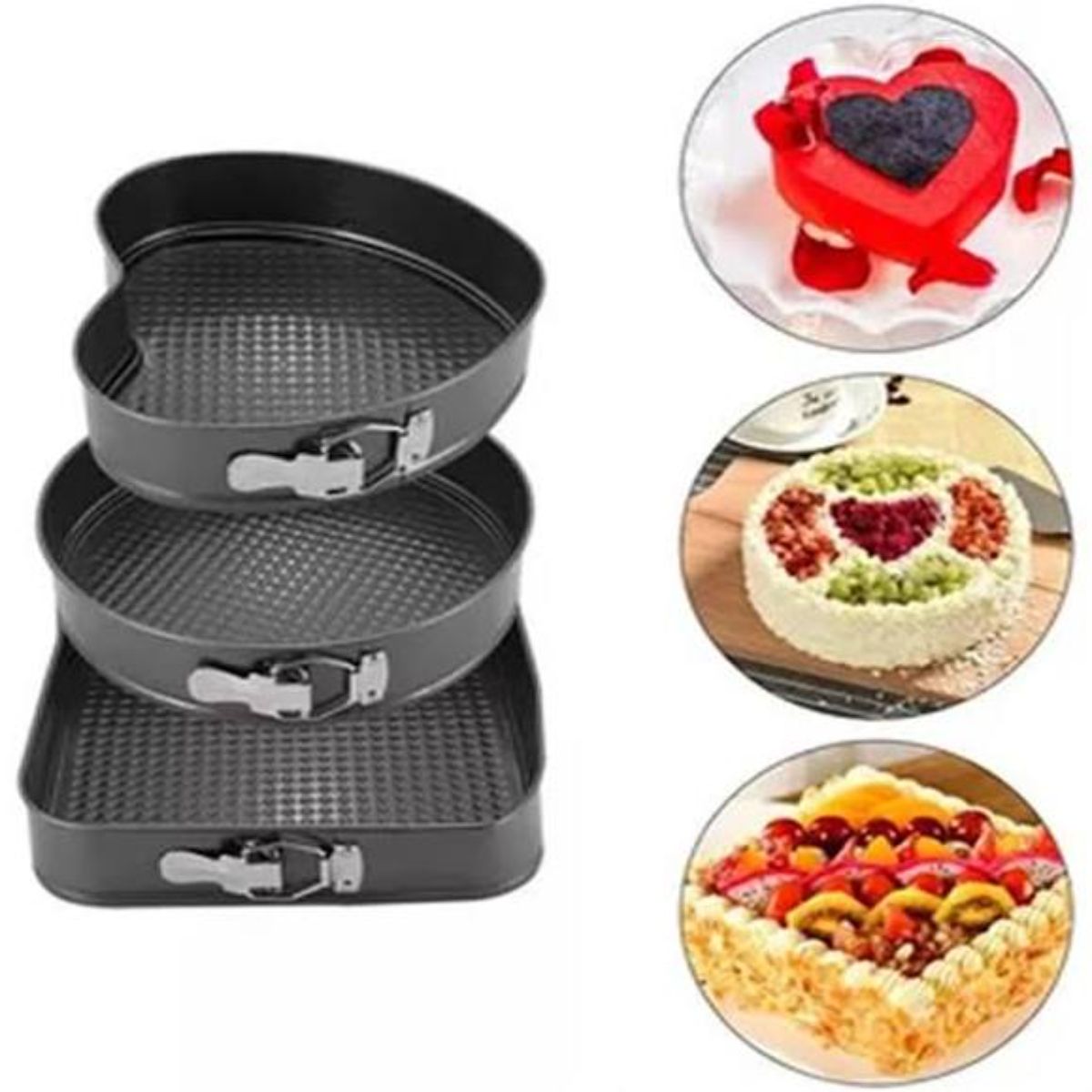 ELMEJORPRECIO - Set De Moldes Desmontables De 3 Formas Para Repostería