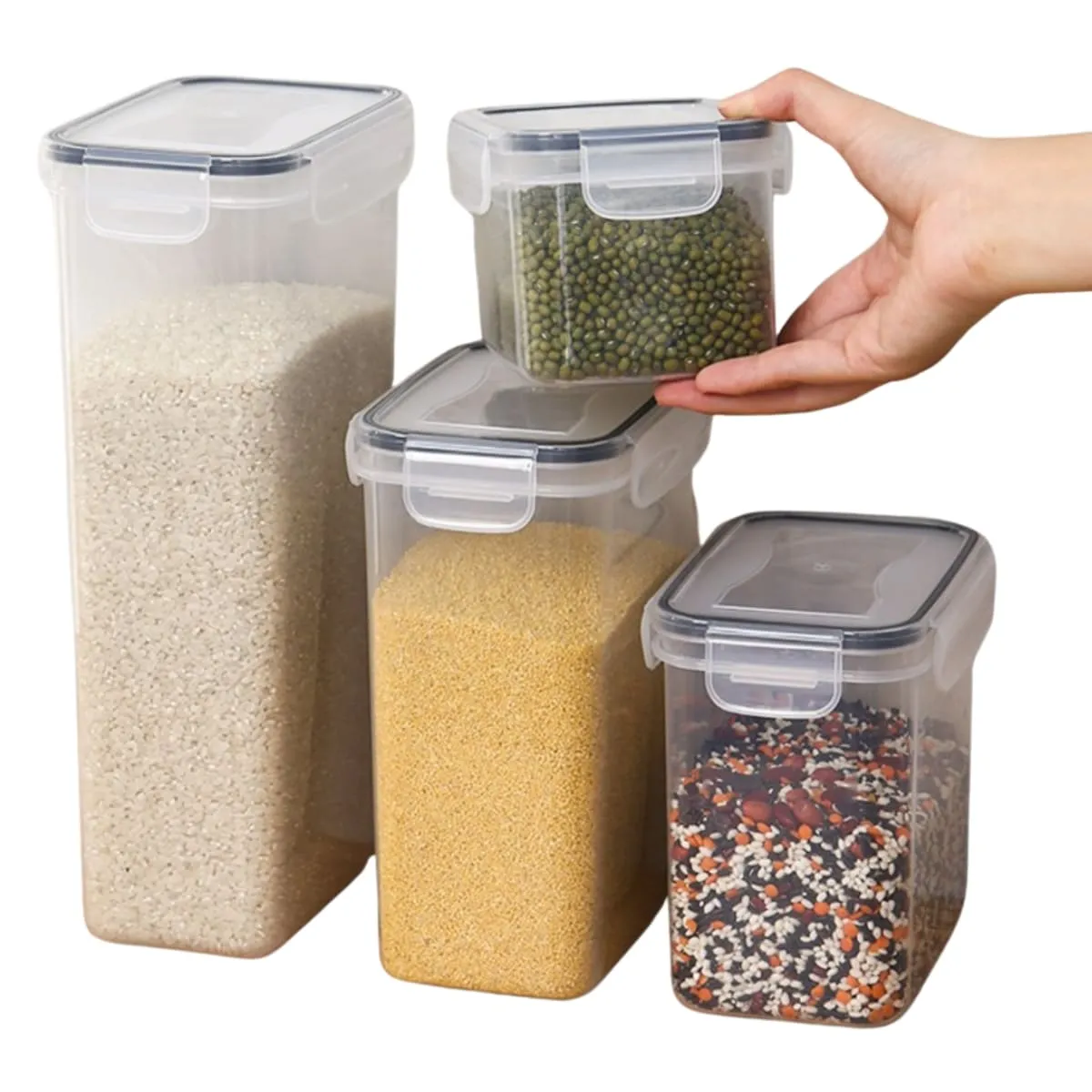 ELMEJORPRECIO - Set de 4 Tapers Herméticos para Cocina Easy Lock