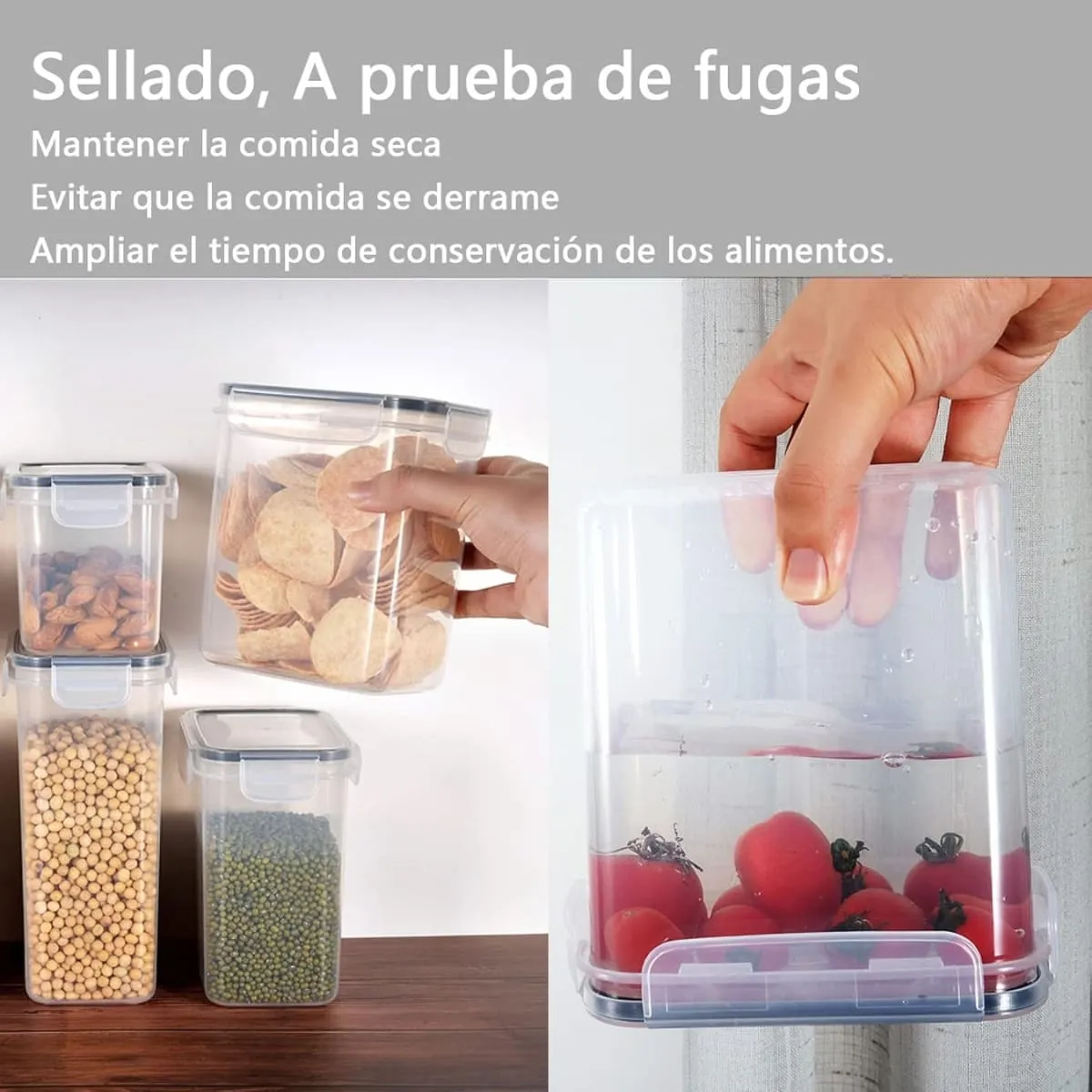 ELMEJORPRECIO - Set de 4 Tapers Herméticos para Cocina Easy Lock