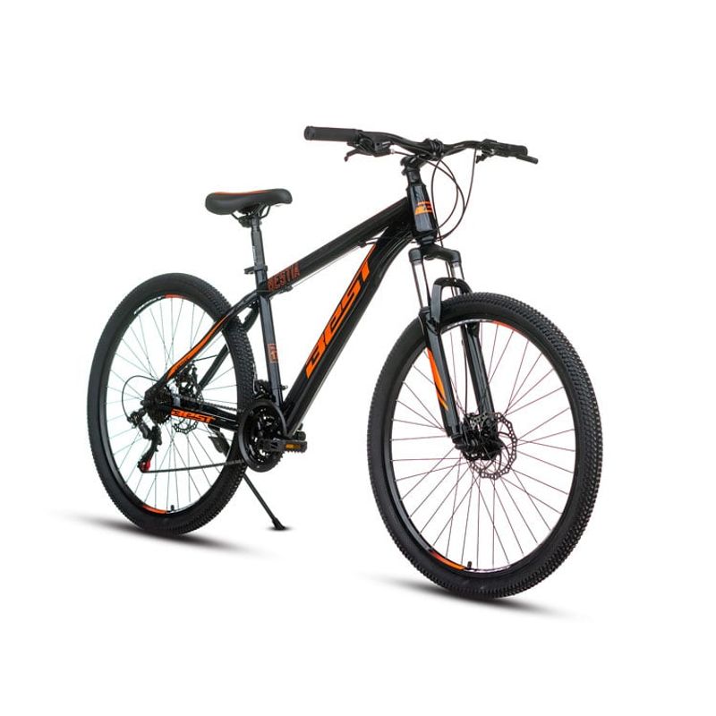 BEST - Bicicleta Best Bestia Aro 29 Aluminio 21V negro con naranja